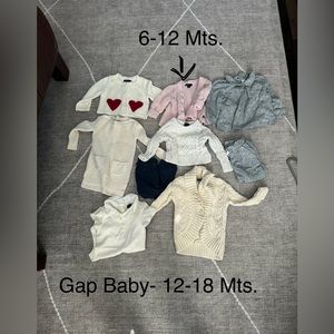 🍼 GAP BABY GIRLD BUNDLE SWEATERS, SHIRTS, PANTS